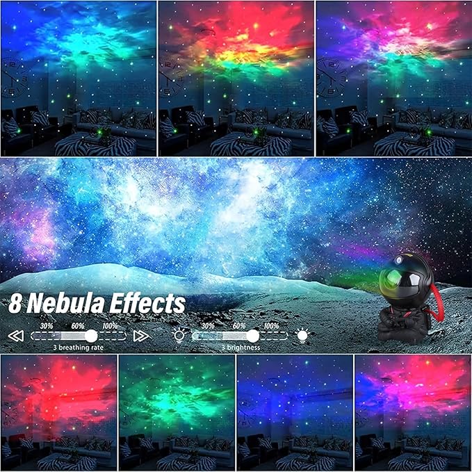 Astronaut Star Projector, Star Projector Galaxy Light for Kids，8 Modes Remote and 270° Adjustable Led Lights for Bedroom, Girls Room Decoration, Home Theater, Ceiling, Timer (Black Guitar)-CubbioJoy