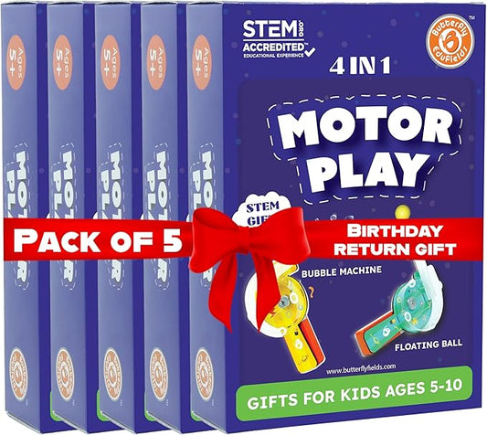 Butterfly EduFields 4in1 Motor Play Science Kit Pack of 5 | Best Birthday Return Gifts for Kids Ages 5 6 7 8 9 10 11 12 | STEM Toy | Reusable & Safe | Birthday Gift for Kids Ages 5+-CubbioJoy