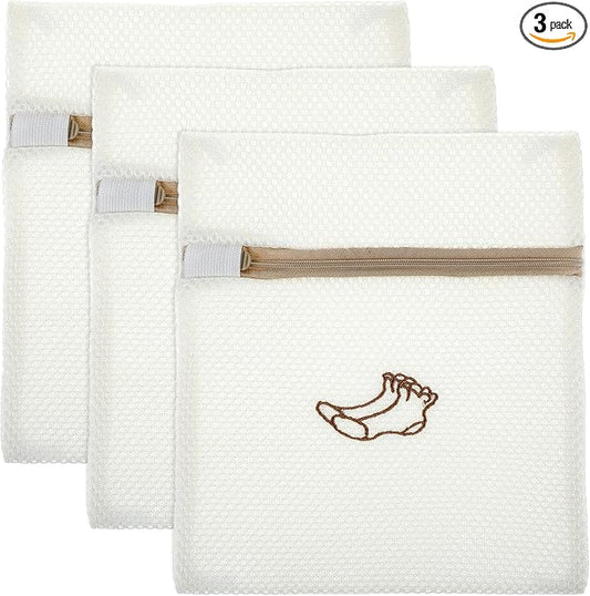 3 PCS Delicate Laundry Bag, Mesh Bags With Zipper for Socks, Underwear, Baby Clothes, Swimsuit - Small Durable Embroidery Bag, Travel Clothing Storage-CubbioJoy