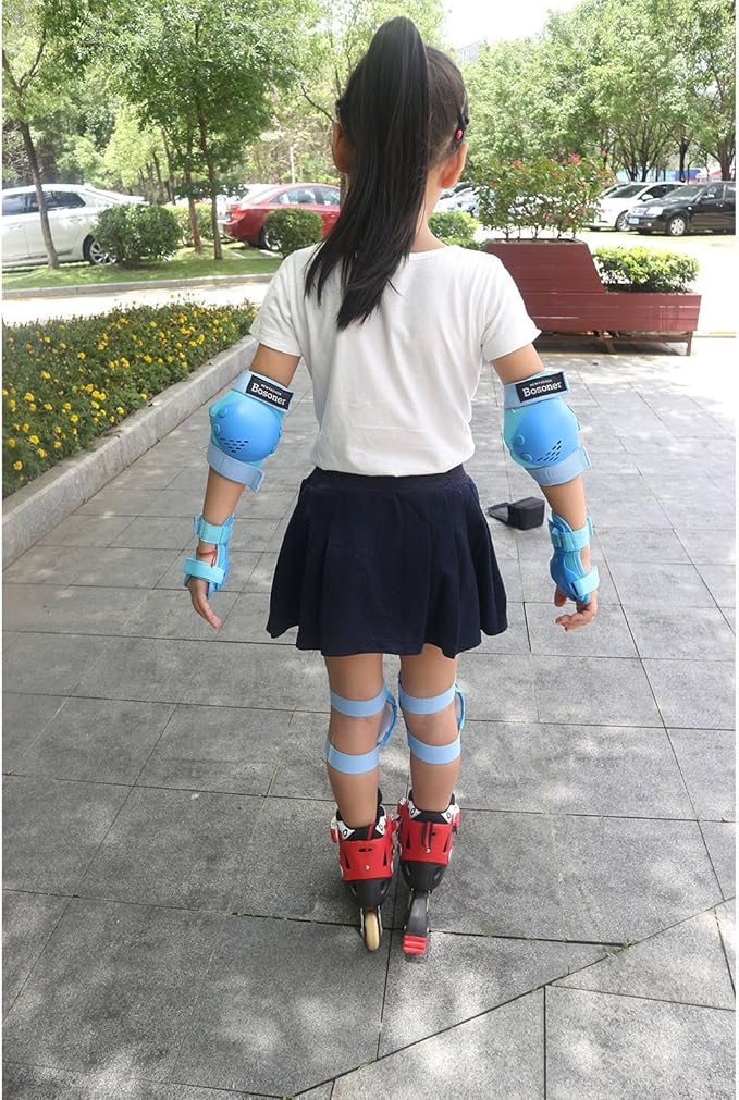 BOSONER Kids/Youth Knee Pads Elbow Pads Wrist Guards Set for 3-15 Years, Child Protective Gear Set for Roller Skates, Cycling, BMX Bike, Skateboard, Inline Skating, Scooter Riding Sports…-CubbioJoy