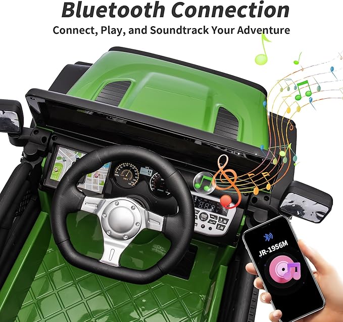 12V Kids Ride on Car Truck, Kids Electric Vehicles Car Ride on Toy w/Remote Control - Army Green-CubbioJoy