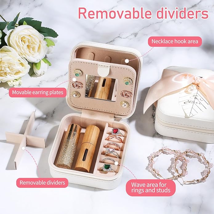 AYGXU Travel Jewelry Box for Women and Girls - Small Case With Initial A-Z - Teacher Gifts-CubbioJoy