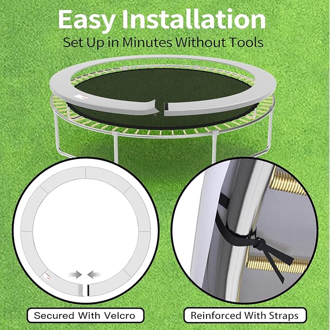 16FT/15FT/14FT/12FT/10FT Trampoline Safety Pad Replacement, Round Trampoline Spring Protection Cover, Fits 16FT/15FT/14FT/12FT/10FT Frames, Water-Resistant Trampoline Accessories-CubbioJoy