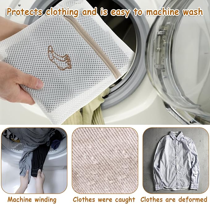 3 PCS Delicate Laundry Bag, Mesh Bags With Zipper for Socks, Underwear, Baby Clothes, Swimsuit - Small Durable Embroidery Bag, Travel Clothing Storage-CubbioJoy