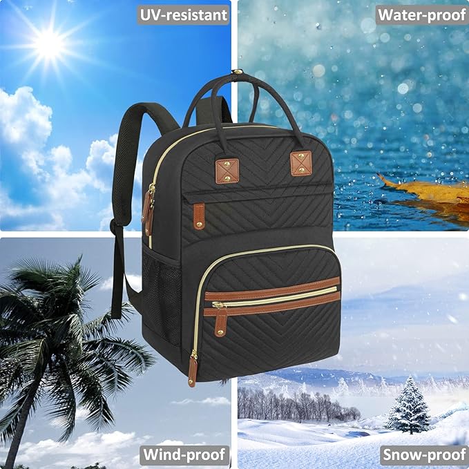 Diaper Bag Backpack for Women Large Capacity with Insulated Pockets Multifunctional Diaper Bags For Baby Girl Boy Waterproof Baby Bags For Mama Maternity Travel Bag Black-CubbioJoy