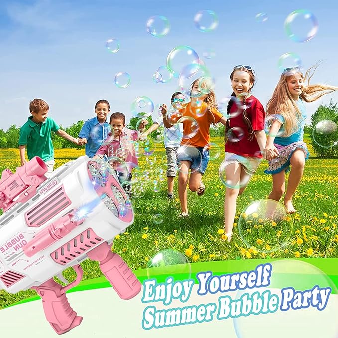 Automatic Gatling Bubble Gun,Big Size 7.5"x16.7",That Produces Thousands of Bubbles per Minute, Suitable for Children and Adults and Perfect for Summer Indoor and Outdoor Parties-CubbioJoy