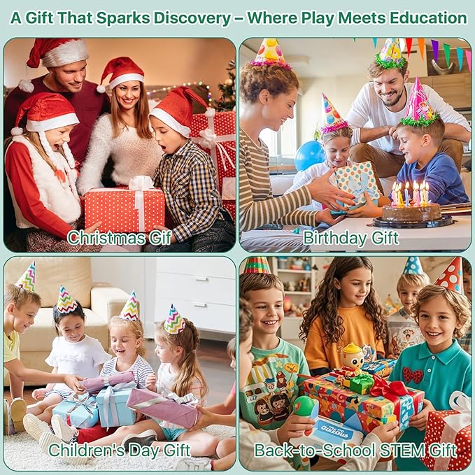 Digital Handheld Microscope for Kids: 3.0" Large HD Screen 1000X Portable Mini Microscopes with Camera Video Recording Slides Kit Science Educational Boys Girls Toy Gifts-CubbioJoy