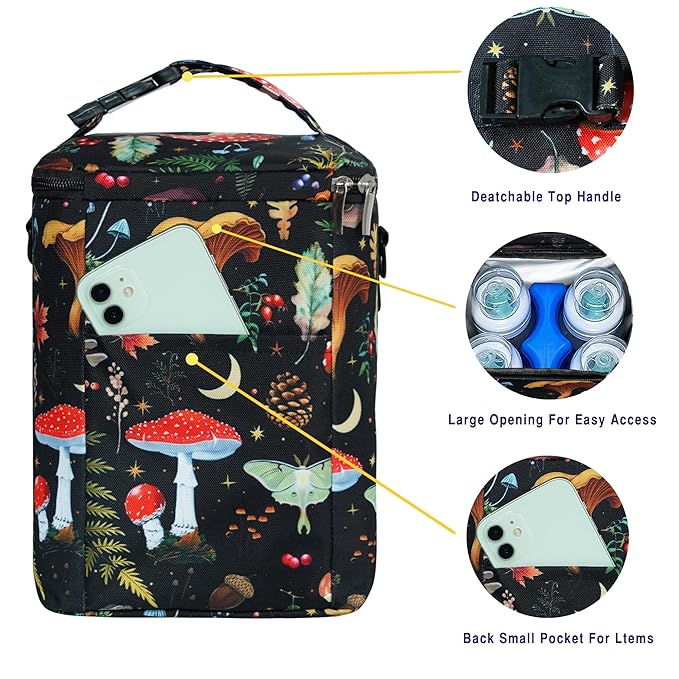 Breastmilk Cooler Bag with Ice Pack Fits 4 Baby Bottles Up to 9 Ounce Insulated Baby Bottle Bag Breast Milk Cooler on The Go with Strap Baby Bottle Cooler Bag for Nursing Mom Daycare or Travel-CubbioJoy