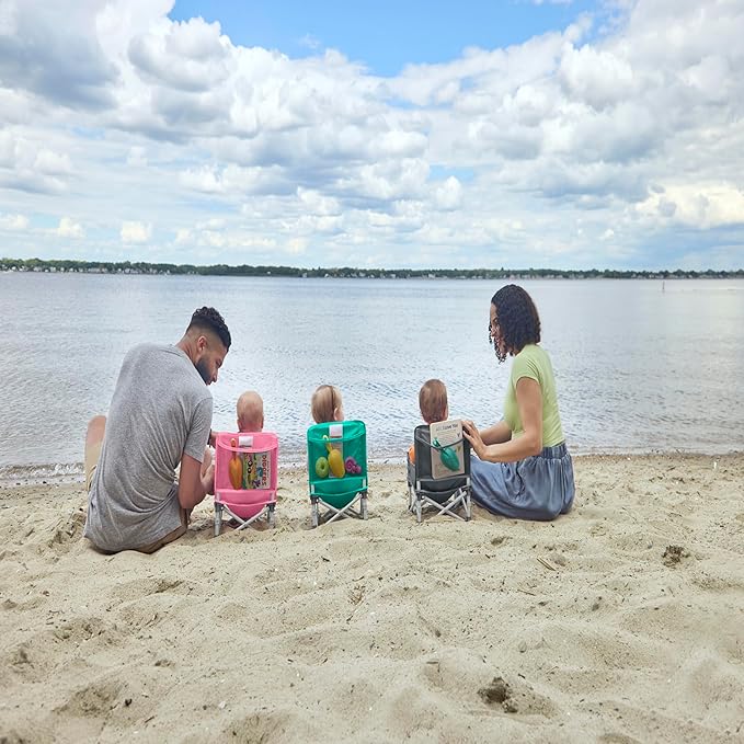 Bright Starts Pop 'N Sit Portable Booster, Indoor/Outdoor Use, Floor Seat with Feeding Tray, Teal, 6 Mos - 3 Yrs-CubbioJoy