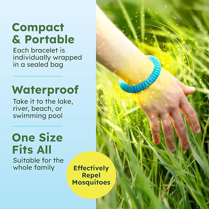 BugMD 10 Pack Mosquito Bracelets, DEET-Free Bands for Adults & Kids, Natural & Waterproof Citronella Wristbands for Camping, Hiking, Beach, Travel & Outdoor Essentials-CubbioJoy