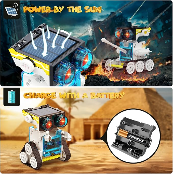 30-in-1 STEM Solar Robot Kit Toys, 243 Pieces Educational Building Science Experiment Kit for Kids Aged 8-12, Birthday Gifts Kids Aged 8 9 10 11 12 13 Years Old(White)-CubbioJoy