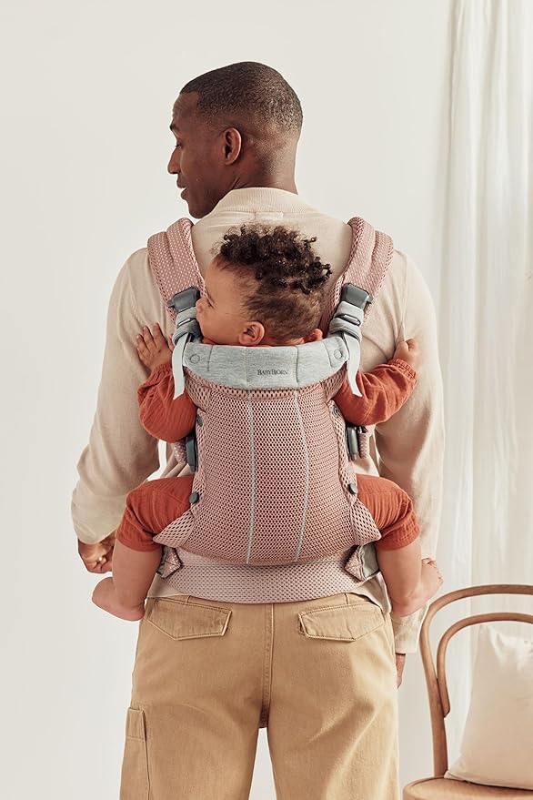 BabyBjörn Baby Carrier Harmony, Dusty Pink, 3D Mesh | 3-in-1 Ergonomic Baby Carrier; Newborn, Facing-in, Outward-Facing, and Back Carrying Positions Supported (7-40 lbs), Newborn to Toddler-CubbioJoy