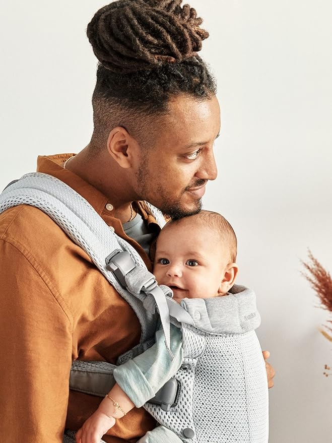 BabyBjörn Baby Carrier Harmony, Silver, 3D Mesh | 3-in-1 Ergonomic Baby Carrier; Newborn, Facing-In, Outward-Facing, and Back Carrying Positions Supported (7-40 lbs), Newborn to Toddler-CubbioJoy