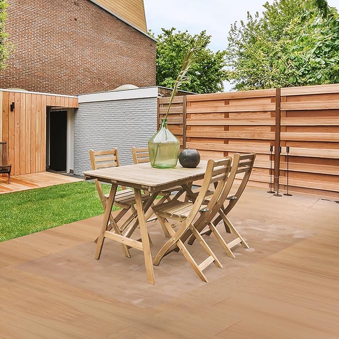 Clear Area Mat for Hard Floors, 3'X5' No Slip Vinyl Chair Rug for Under Dining Table, Pebble Patterned Waterproof Rug Protector Floor Mat for High Traffic Areas, Pet Litter Mat-CubbioJoy