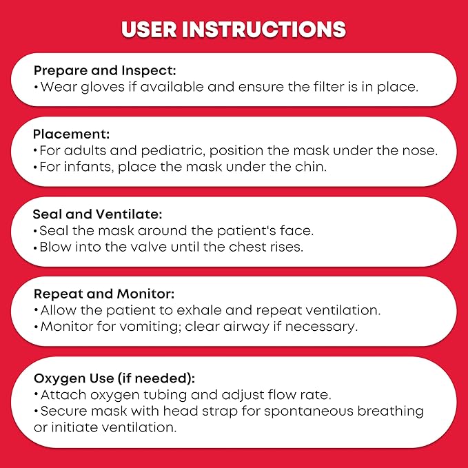 Adult and Infant CPR Mask Combo Kit – 4-Pack – 8 Valves, 4 Gloves, 8 Alcohol Pads – Latex-Free, Portable Pouch for First Responders-CubbioJoy