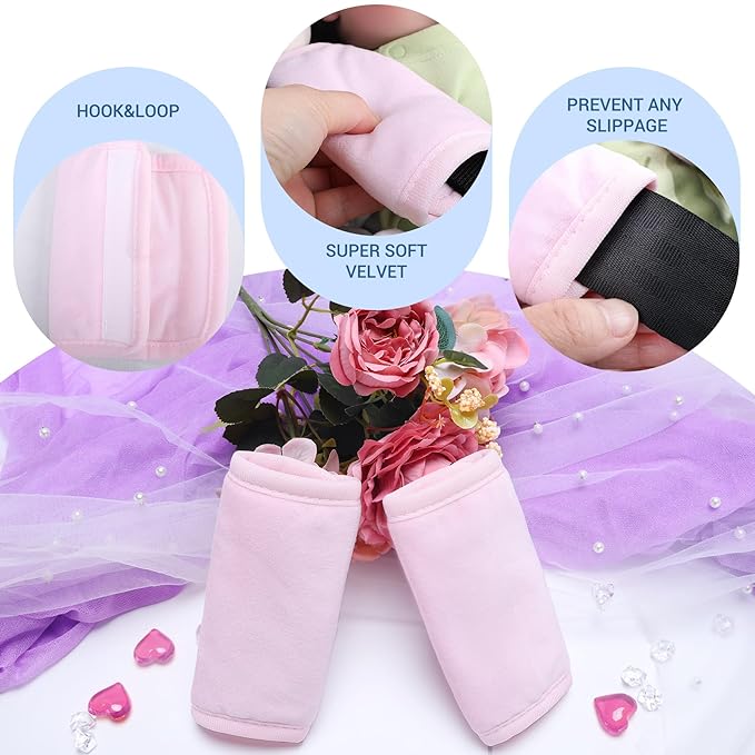 COOLBEBE New Babybody Support & Strap Covers Set for Newborn Infant Toddler- Extra Soft Stroller Cushion Pads Car Seat Insert, Perfect for Carseats, Strollers, Swings, Pink-CubbioJoy