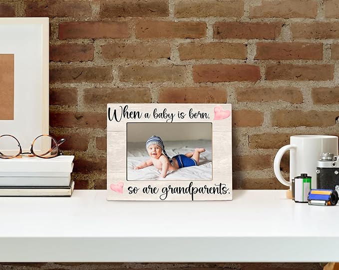 Baby Picture Frame, Ultrasound Picture Frames, When a Baby is Born So is a Grandparents, New Grandparents Gifts First Time 2025, Photo Frame 4x6(cream-coloured)-CubbioJoy