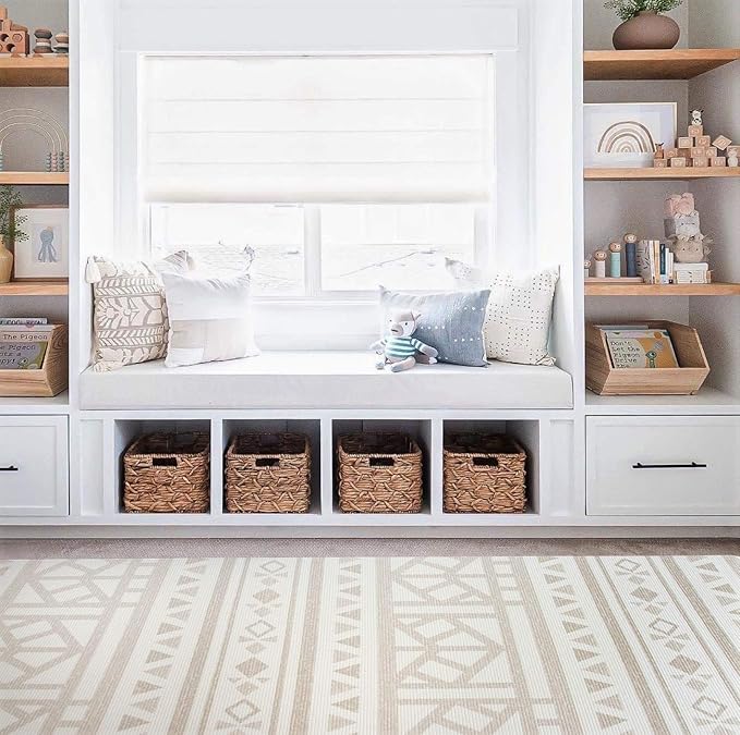 Cushmat Stylish Reversible Foam Play Mat (Large, Crystals - Black Grey) - Soft, Waterproof, Durable Play mat for Infants, Babies, Toddler, Kids & Grownup - 6.5ft x 4.5ft-CubbioJoy