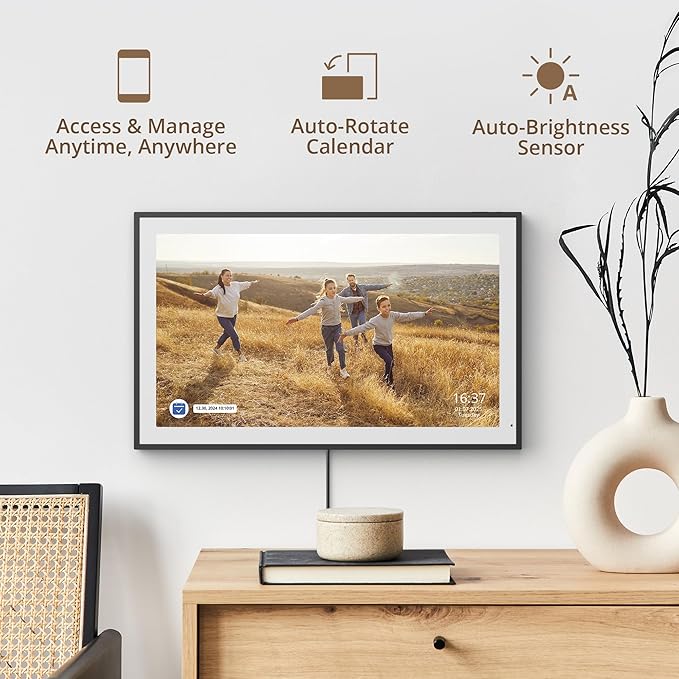 Dragon Touch 21.5" Digital Calendar Chore Chart – 1080P Full HD Interactive Touchscreen, Smart Family Planner, Hearth Display Digital Calendar Wall & Desk Mountable for Seamless Scheduling Black-CubbioJoy