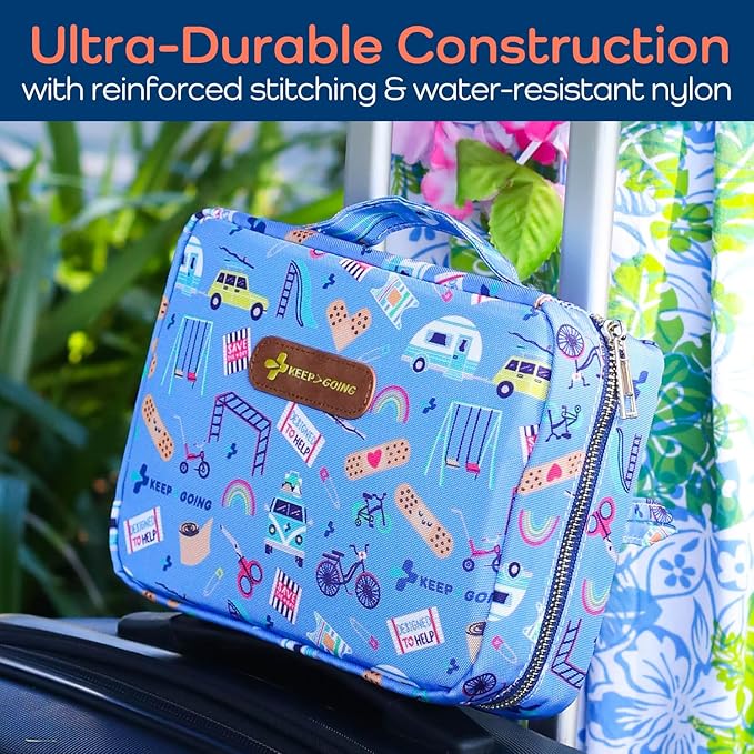 KeepGoing Large Home First Aid Kit for Kids – 270 Pc. for Car, Home, Dorm, & Boat with Latex-Free Bandages – 10 x 7 x 3.5 in. Travel First Aid Kit (Signature)-CubbioJoy