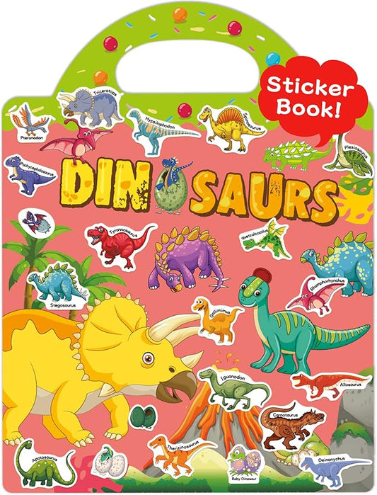 Benresive Reusable Sticker Book for Toddlers 2-4 Years, Fun Travel Stickers for Kids, Waterproof Sticker Books for Toddlers 1-3, Crafts Activities for Todddlers 1-3 2-4 3-5 - Dinosaurs-CubbioJoy