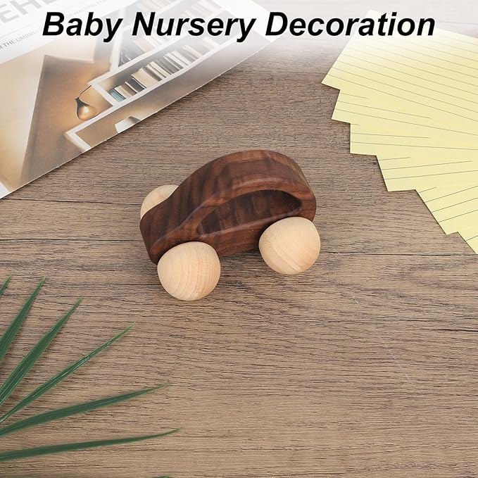 BOXOB Wooden Toys Cars, VehicleToy for Fine Motor Skill Development Wood Baby Push Race Car for Kids Toddlers Baby Boy Girl Birthday Nursery Decor Gift (Color 3)-CubbioJoy