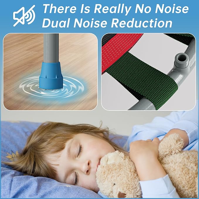 CLORIS 38in/48in Folding Trampoline - Max Load 220lbs / 450lbs Mini Trampoline Rebounder Trampoline for Adults with Adjustable Foam Handle, with safty Padded Cover Best Gift for Kids/Adult-CubbioJoy