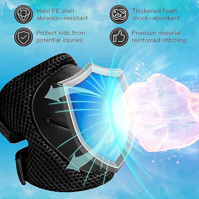 Adjustable Kids Helmet with Knee Pad, Elbow Pads & Wrist Guards - Toddler Bike Helmets for Ages 3-5, 5-8, 8-14 Years - Perfect for Skating, Biking, Cycling, and Skateboard - for Boys and Girls-CubbioJoy
