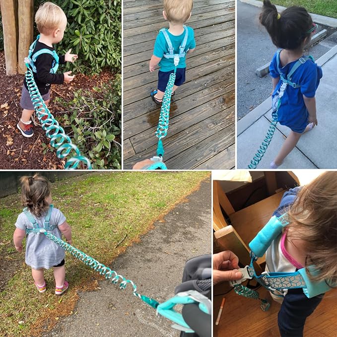 Accmor Toddler Harness Leash, Reflective Kid Harness with Anti Lost Wrist Link, Harness Leash for Toddlers, Child Walking Harness Kids Leash Wristband Belt with Lock for Baby Boys Girls to Outdoor-CubbioJoy