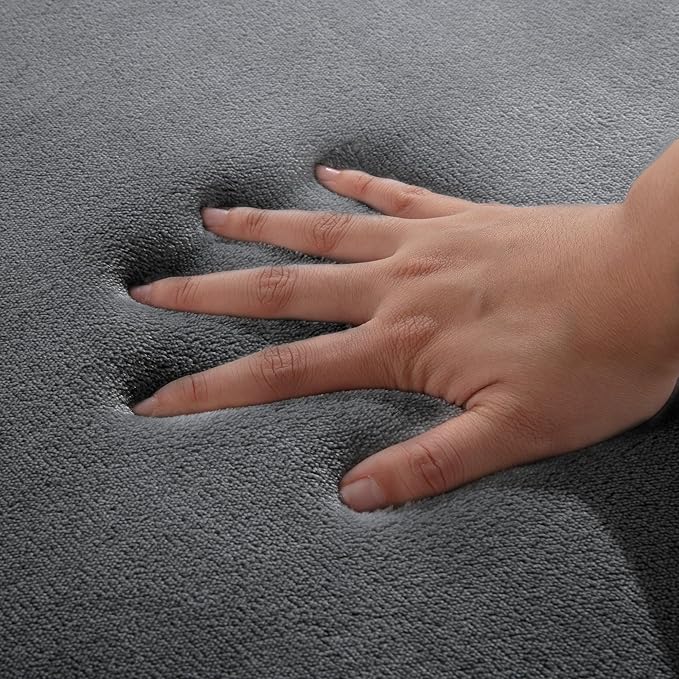 BALAPET Thick Memory Foam 74x50 Play Mat for Playpen, Super Soft Velvet Portable Baby Playpen Mat for Kids Toddler Crawling and Play, Non-Slip Bottom Playmat, Dark Grey-CubbioJoy