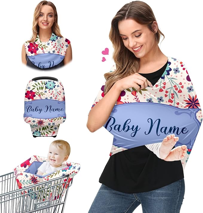 Baby Car Seat Stroller Cover Nursing Cover New Mom Breastfeeding Scarf Soft Stretchy Infant Carrier Cover Car Canopy Coverage-CubbioJoy