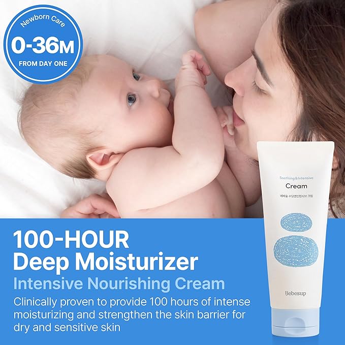 BEBESUP- 베베숲 100-Hour Moisture Barrier Baby Cream | Korean Skincare for Sensitive & Atopic Skin Ceramide Capsule Organic Rice-Infused Hypoallergenic Dermatologist Approved 6.76 fl oz-CubbioJoy