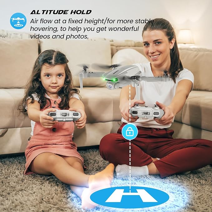 Drone With Camera 1080P for Kids And Adults, RC Quadcopter with Altitude Hold, Mini Drone With One Key Start, Waypoint Fly, Headless Mode, 3D Flip, 3 Speeds, Remote Control Drone for Beginners-CubbioJoy