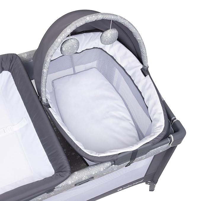 Baby Trend Nursery Den Playard with Snooze Pod and Flip Over Changer, Diamond Sage-CubbioJoy