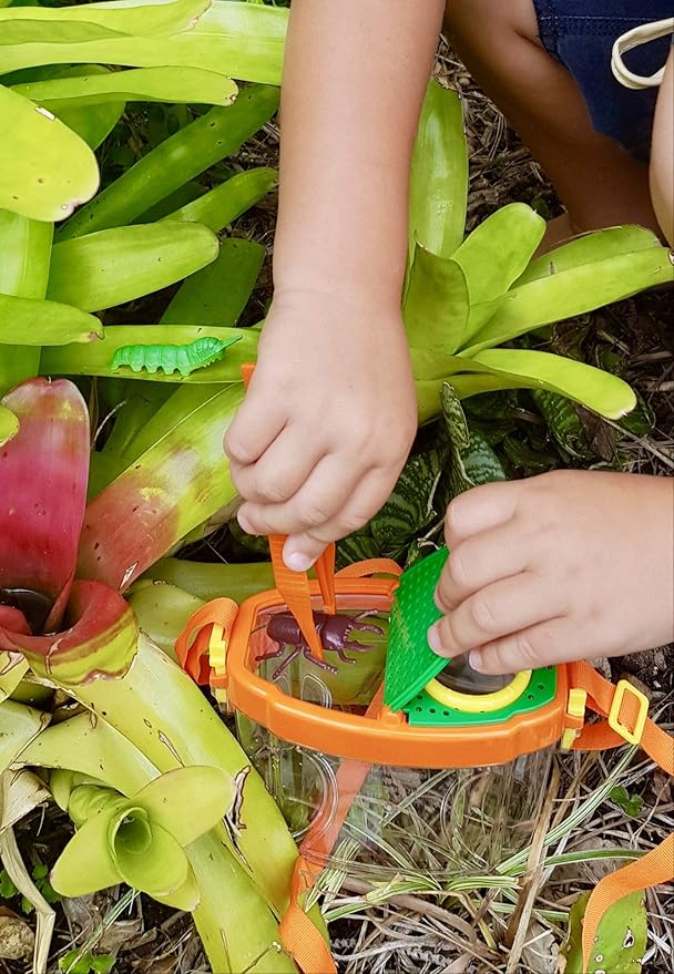 Bug Hunting Kit, Vest, Hat, Binoculars, Lg. Net, Bug Container, Whistle, Flashlight, Magnifier, Thermostat, Compass, Tweezers-CubbioJoy