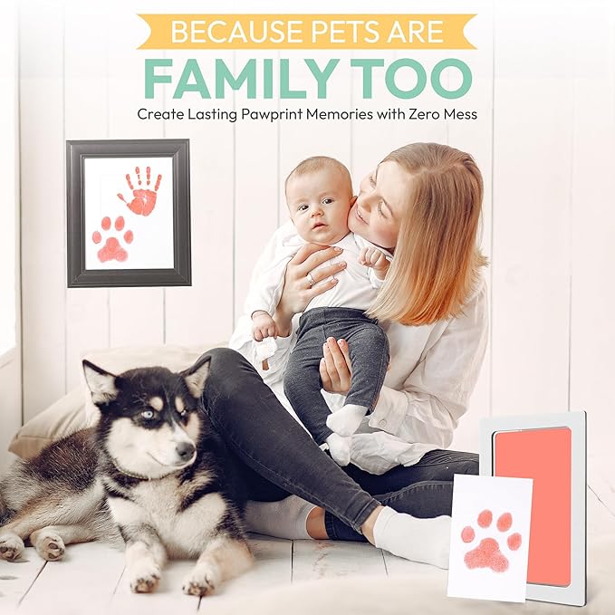 Clean Touch Ink Pad for Baby Handprints and Footprints – Inkless Infant Hand & Foot Stamp – Safe for Babies, Doesn’t Touch Skin – Perfect Family Memory or Gift – Pink Print Kit by Tiny Gifts-CubbioJoy