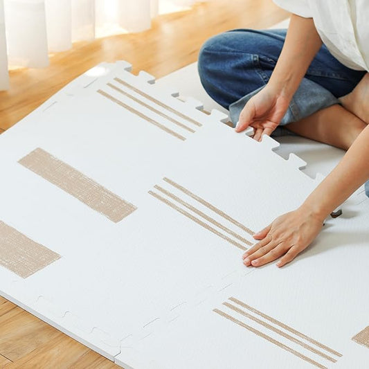 Baby Play Mats for Floor - Sol (4x6ft) - Premium EVA Foam Play Mat for Babies & Toddlers - Perfect for Tummy Time, Crawling, Playroom - Stylish & Comfortable Kids Play Mat-CubbioJoy