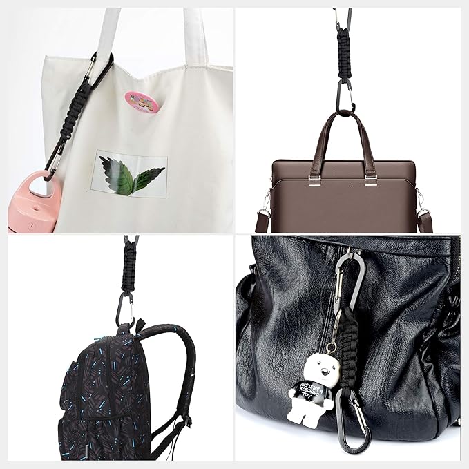 BRAVESHINE Paracord Keychain Carabiner Clip, D Ring Lanyard Hanger Stroller Hook for Water Bottle, Key, Backpacks, Men, Women-CubbioJoy