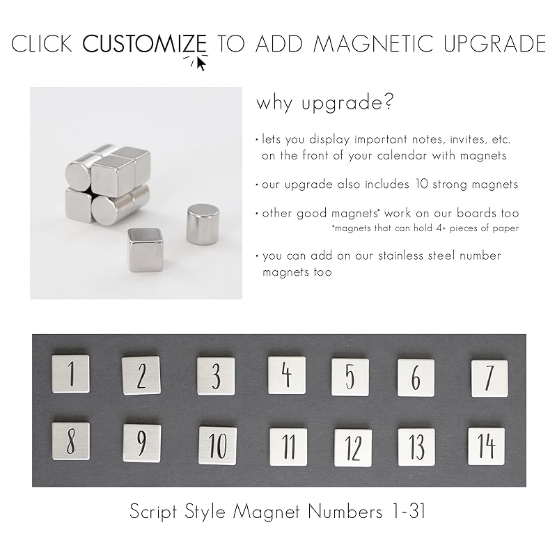 Personalized Dry Erase Wall Calendar with Custom To do list and Notes Organization Sections | Large Whiteboard Calendar (36" W x 24" H, White-Washed Frame)-CubbioJoy