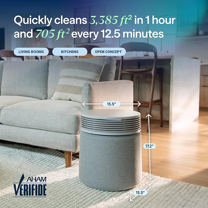 BLUEAIR Air Purifier for Large Rooms & Home - Odor Eliminating Cleans up to 3385 ft², HEPASilent, Smart WiFi, Auto Mode, Doubles as Table, Removes Dust, Smoke, Pet Hair, AHAM Verified, Blue Signature-CubbioJoy