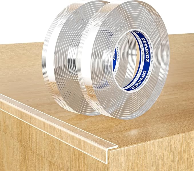 Clear Soft Corner Protectors for Furniture Strip,0.8in x13FT,2 RollSharp Edge & Table Bumper,Window Edge,Wall Protector, Soft Corner Guards Safe for Proof,Table Corner Protectors in Family-CubbioJoy