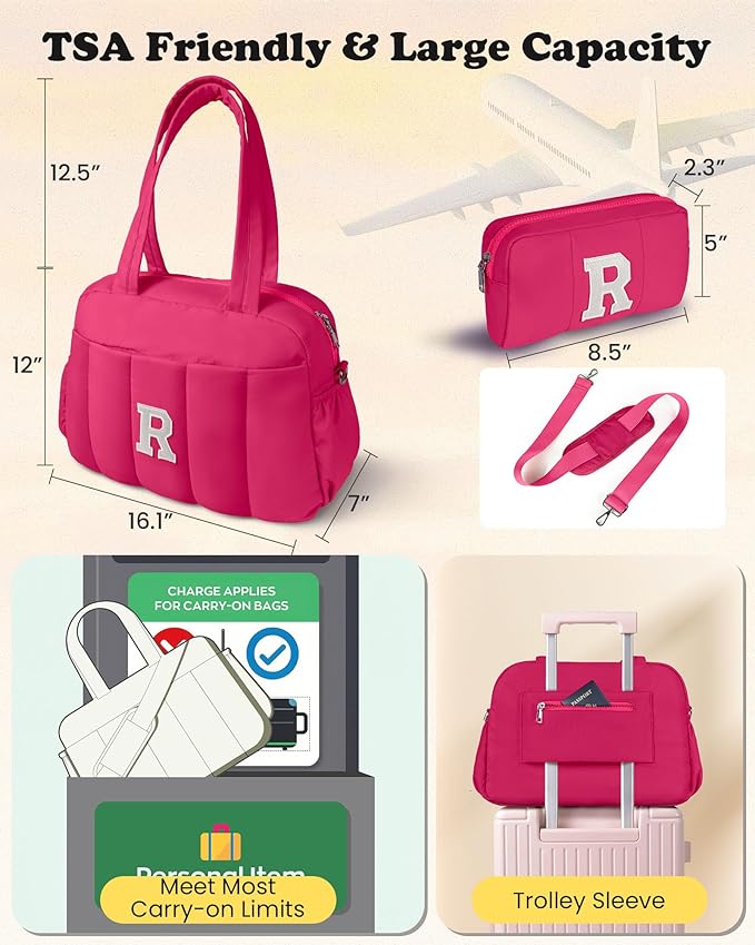 Dance Bag, Kid Weekender Bags，Girl Overnight Bag with Wet Pocket，Gifts for Teen Girls-Lightweight Travel Tote Personalized Cheer Bags with Makeup Pouch-CubbioJoy