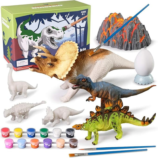 3D Dinosaurs Painting Kit with 12 Dinos for Kids Age 3-15, Arts and Crafts Kits Drawing Toys with Dinosaurs Set Creativity Gifts for Boys and Girls-CubbioJoy