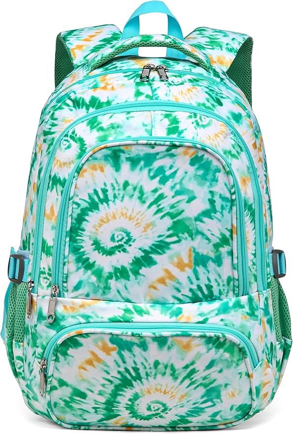 BLUEFAIRY Kids Backpack for Girls Elementary Primary Middle School Bags for Aged 8-10 for Teens Childs Bookbags Back to School Book Bags Gifts Mochilas para Niñas de 6 7 8 9 10 Años Tie-dye Green-CubbioJoy