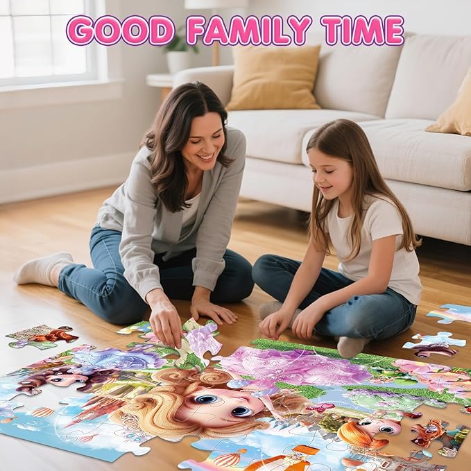 Jumbo Floor Puzzle for Kids,48 Piece Princess Large Jigsaw Puzzles,Puzzle for Toddler Ages 3-5,Preschool Educational Intellectual Development Toy Gift for Boys & Girls Ages 4-8-CubbioJoy