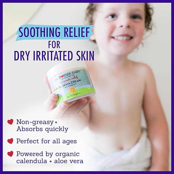 California Baby Eczema Treatment Set | 2oz Eczema Cream + 8.5oz Eczema Body Wash | Colloidal Oatmeal + Aloe Vera | Steroid-Free | Hypoallergenic-CubbioJoy