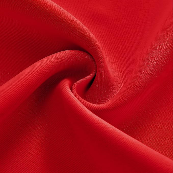 Joydeco Custom Blackout Curtains for Bedroom, 1 Panel Room Darkening Curtains & Drapes for Living Room Window Rod Pocket Back Tab (Custom Size,Red)-CubbioJoy