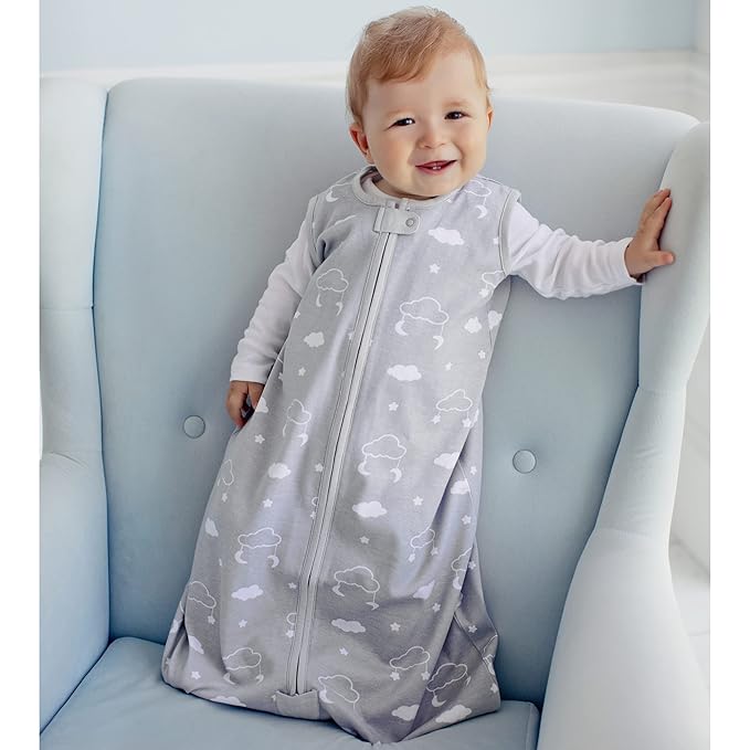 Baby Sleep Sack 1.0 TOG, Organic Cotton Baby Wearable Blanket with Two-Way Zipper, Swaddle Transition Baby Sleeping Bag, All-Season Sleep Sack for Newborn Infant Toddler Boy Girl, 12-18 Months, 1-Pack-CubbioJoy