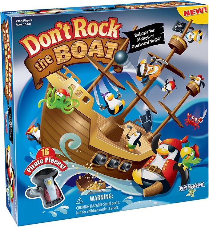 Don’t Rock the Boat Board Game - Kids Games, Family Games for Kids and Adults, Board Games for Family Night, Multi-Player Board Games, Builds Hand & Eye Coordination, Balancing Toy, Ages 5+-CubbioJoy