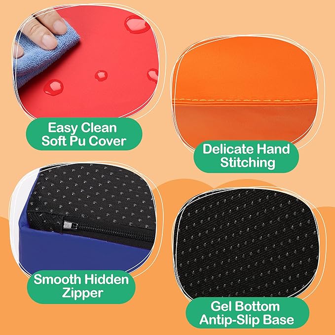 5 Pcs Foam Climbing Blocks for Toddlers, Soft Play Set Climb and Crawl Foam Activity Playset Gym Equipment for Playroom, Daycare, Kindergarten,Multicolored-CubbioJoy